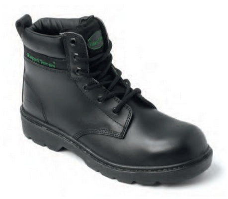 Rugged Terrain Lightweight Black Leather Safety Boot SIP (RT501)