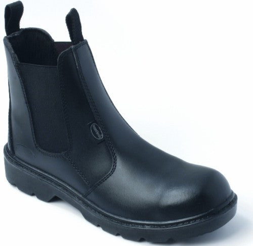 Rugged Leather Safety Dealer Boot In Black, Tan, Brown SBP (RT502) CLEARANCE