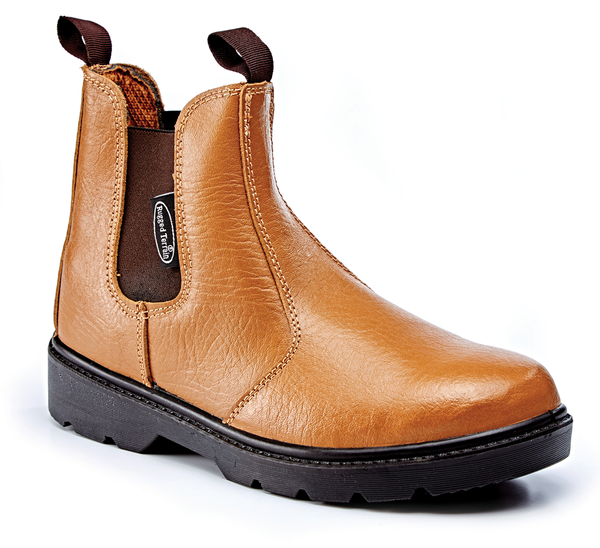Rugged Leather Safety Dealer Boot In Black, Tan, Brown SBP (RT502) CLEARANCE