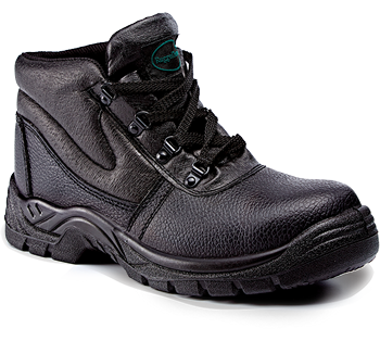 Rugged Black Leather Steel Toe Cap Safety Boots SIP (RT514) CLEARANCE