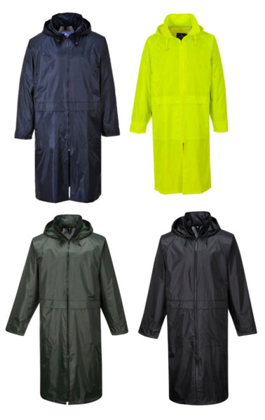 Portwest Classic Adult Rain Coat in Black, Navy, Olive Green, Yellow, S438 CLEARANCE