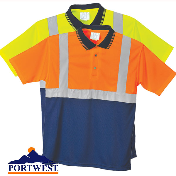 Portwest S479 Two-Tone Polo T Shirt In Yellow And Orange