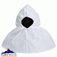 White BizTex Microporous Hooded Disposable Face Cover/Mask (ST46)