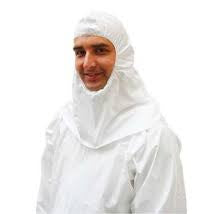 White BizTex Microporous Hooded Disposable Face Cover/Mask (ST46)