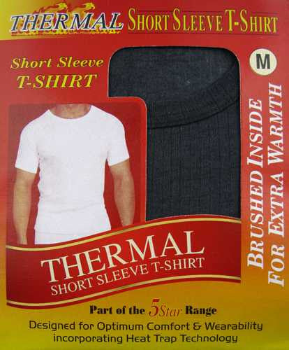 Brushed Thermal Short Sleeve T-Shirts In Charcoal Grey/Sky Blue/White