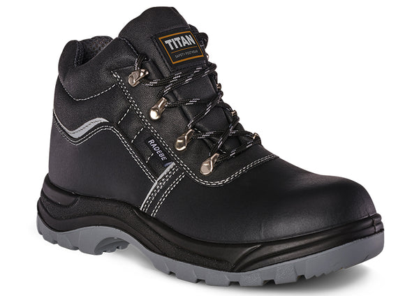 Titan Radebe Black Leather Steel Toe Cap Safety Work Boots S3 ( Radebe ) CLEARANCE